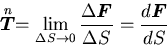 \begin{displaymath}
\stackrel{\mbox{\scriptsize\(n\)}}{\mbox{\boldmath$T$}}
=\li...
...ox{\boldmath$F$}}{\Delta S}
=\frac{d \mbox{\boldmath$F$}}{d S}
\end{displaymath}